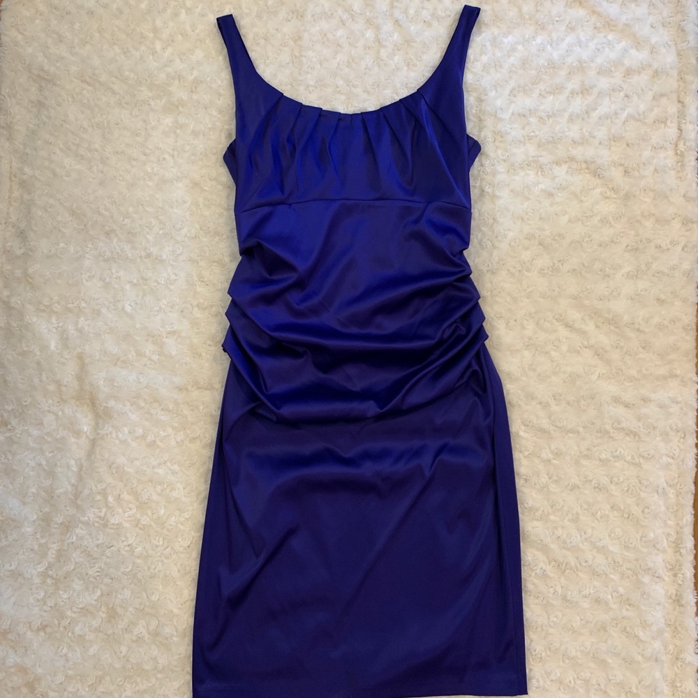 Purple Satin Dress by Suzy Chin for Maggy Boutique